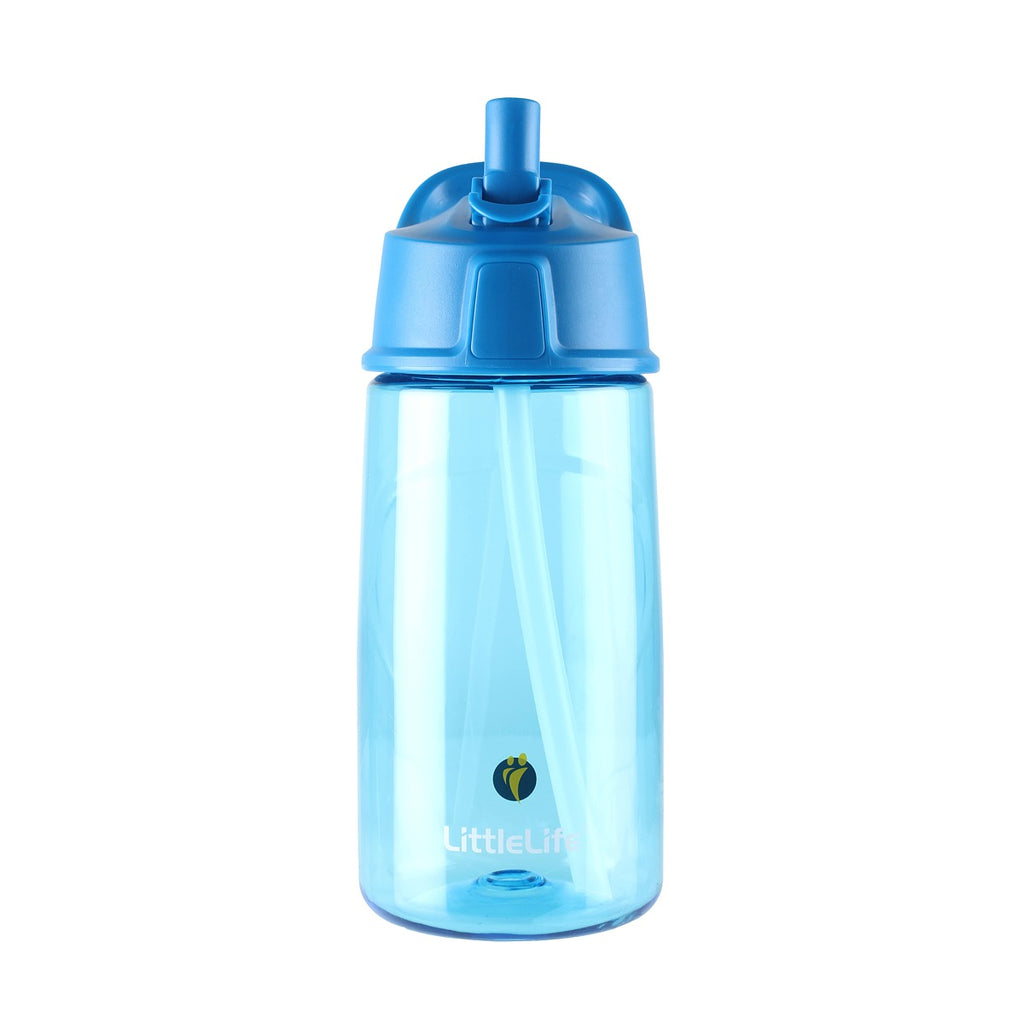 LittleLife Dětská lahev s brčkem Flip-Top Bottle 550 ml Modrá