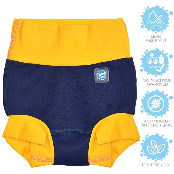 Splash About Dětské plenkové plavky Happy Nappy DUO navy/yellow