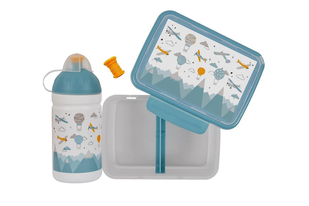 ZDRAVÁ LAHEV® SET ZDRAVÁ LAHEV A ZDRAVÁ SVÁČA svačinový box a lahev 0,5l V oblacích