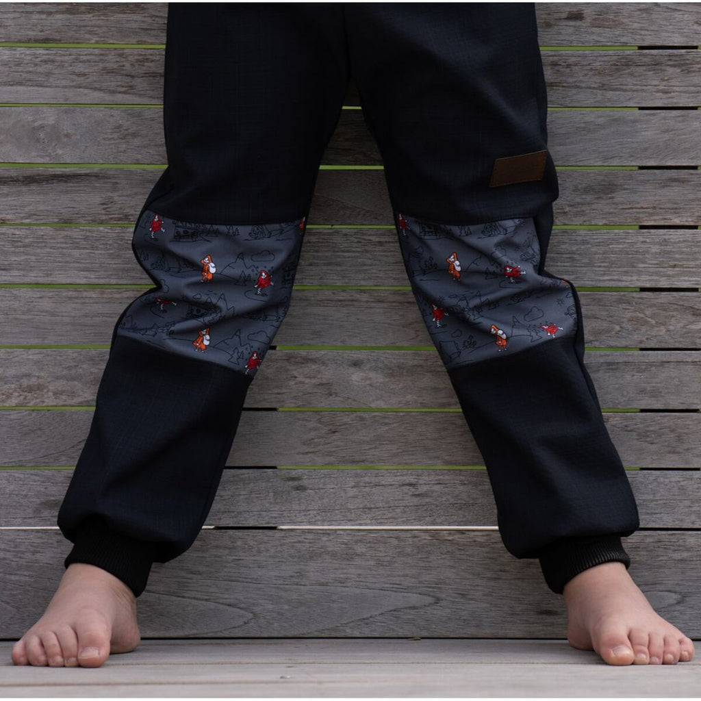 Promaledobrodruhy Dětské softshellové kalhoty s fleecem black/grey