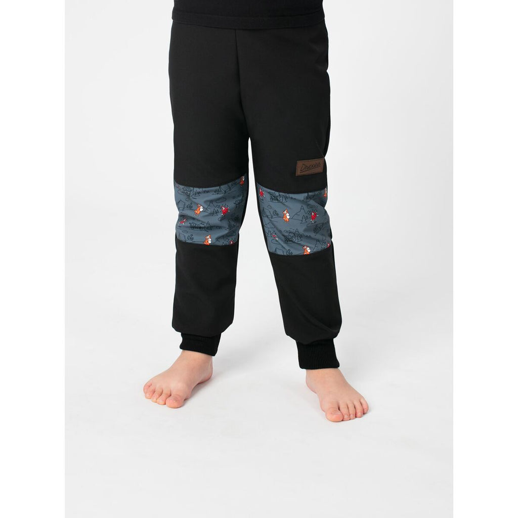 Promaledobrodruhy Dětské softshellové kalhoty s fleecem black/grey