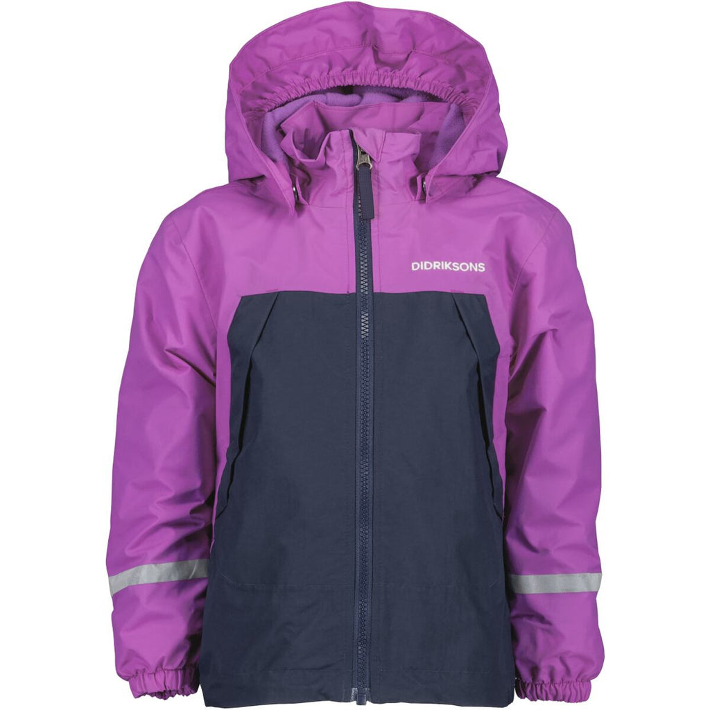 Didriksons Dětská nepromokavá bunda s fleecem Enso tulip purple - ROSTOUCÍ