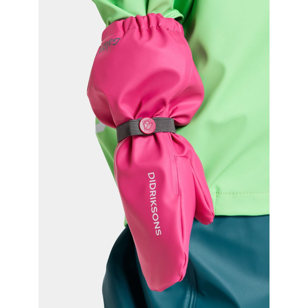 Didriksons Dětské zateplené rukavice do deště Pileglove true pink