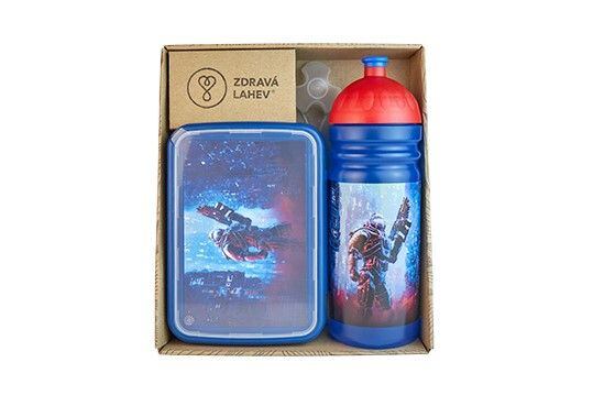 ZDRAVÁ LAHEV® SET ZDRAVÁ LAHEV A ZDRAVÁ SVÁČA svačinový box a lahev 0,7l Cyberpunk