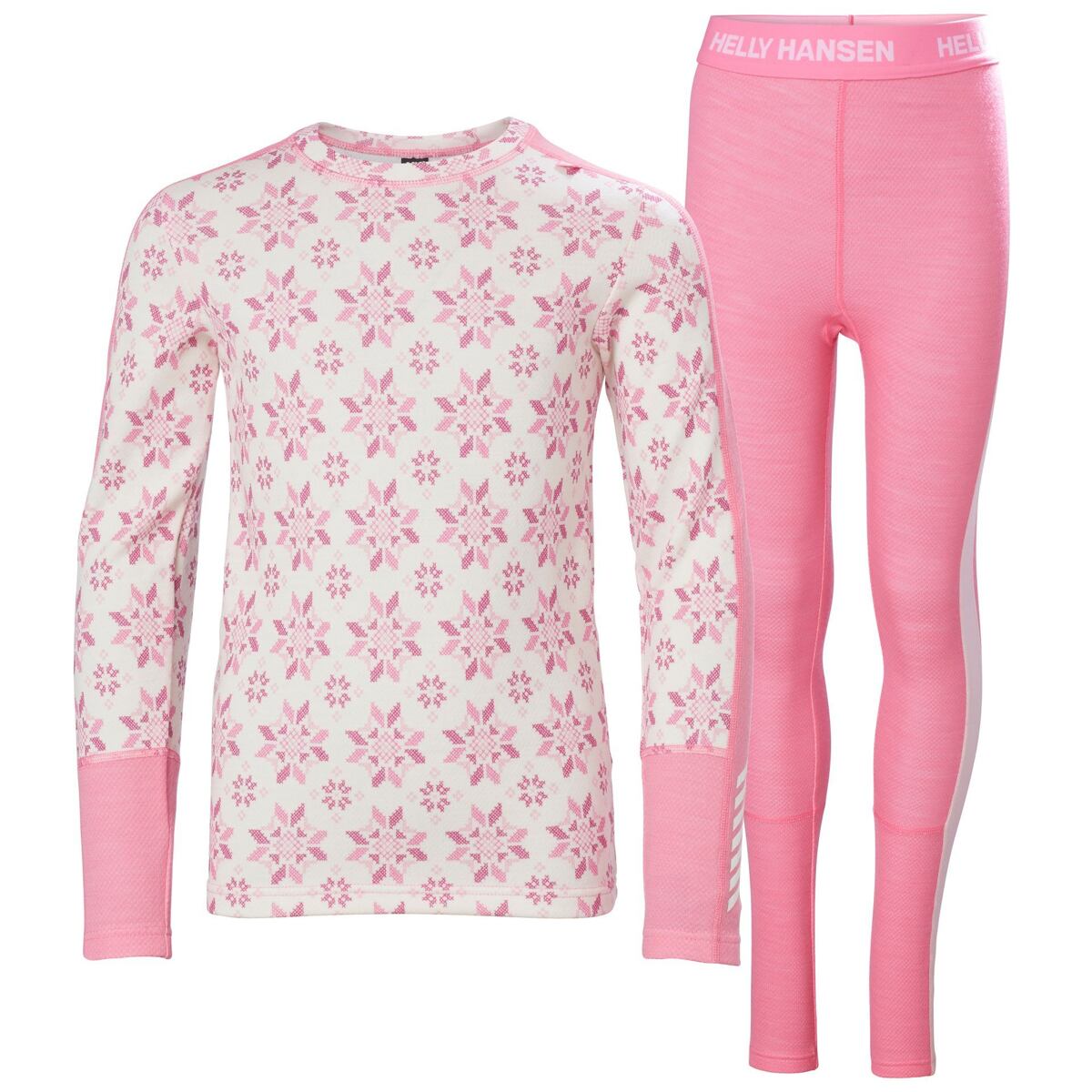 Helly Hansen Juniorské termoprádlo JR Graphic Lifa Merino set - sugar pink snowflake aop