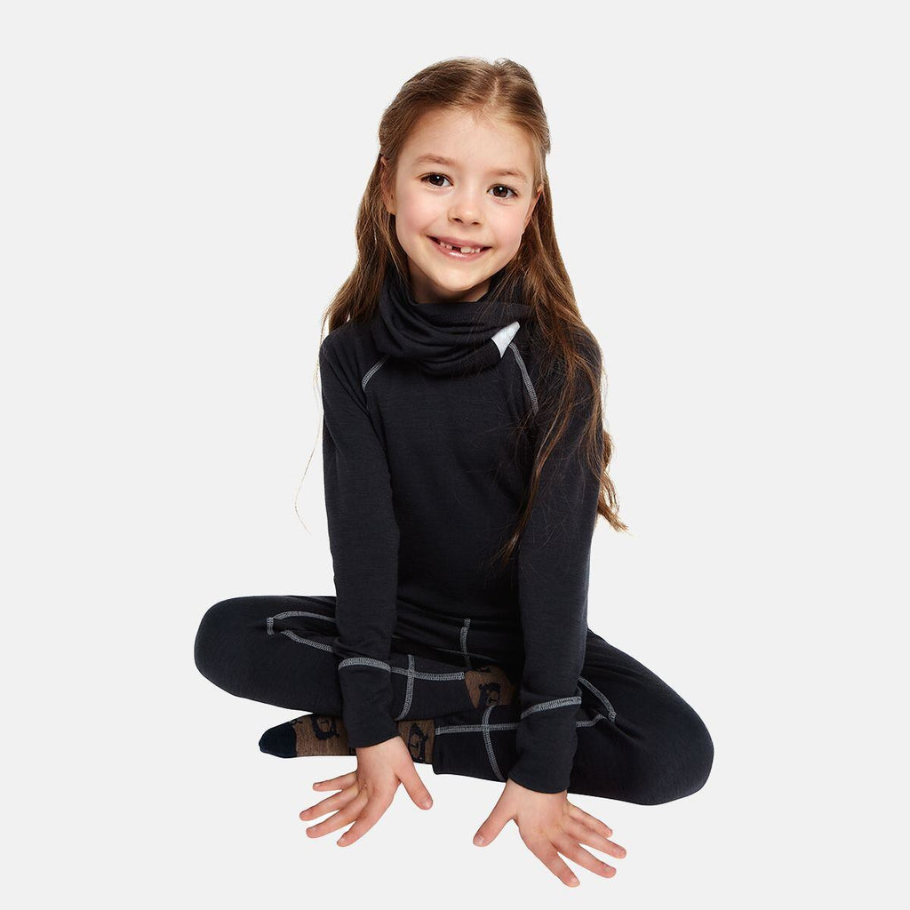 Huppa Dětské termoprádlo Ukko s merinem a bambusem dark gray