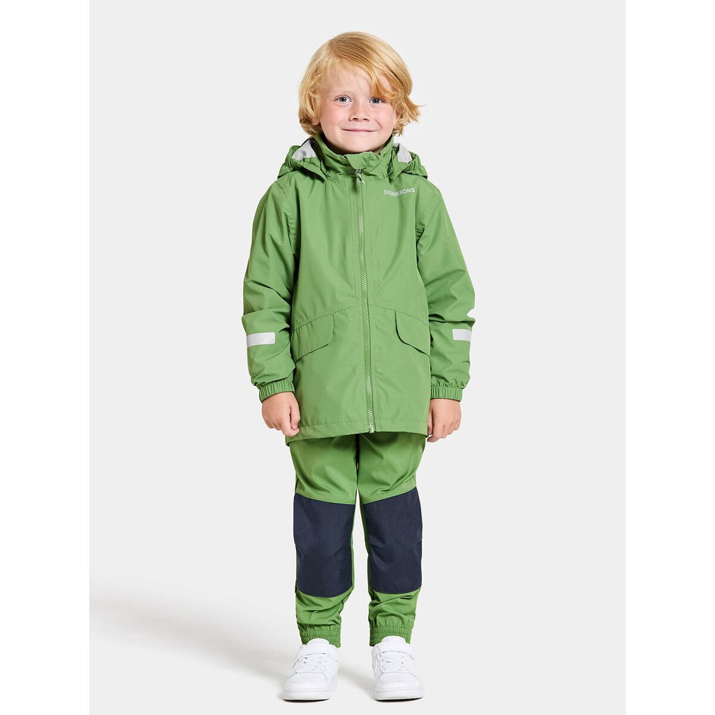 Didriksons Dětská nepromokavá bunda Norma algae green - ROSTOUCÍ