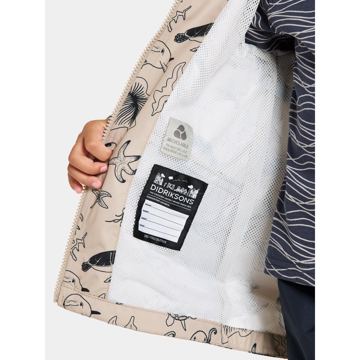 Didriksons Dětská nepromokavá bunda Norma ocean beach beige - ROSTOUCÍ