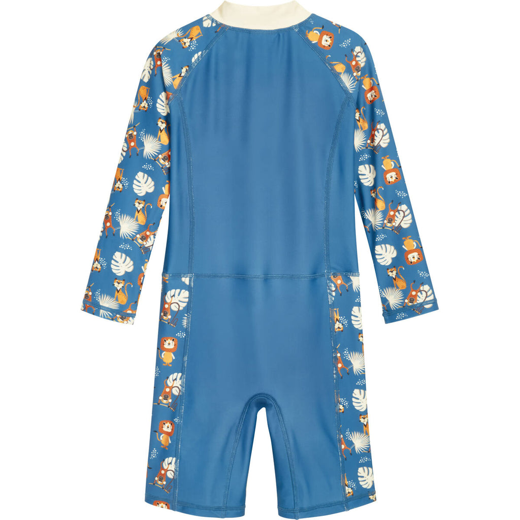 Playshoes Dětský UV overal Jungle petrol - dlouhý rukáv