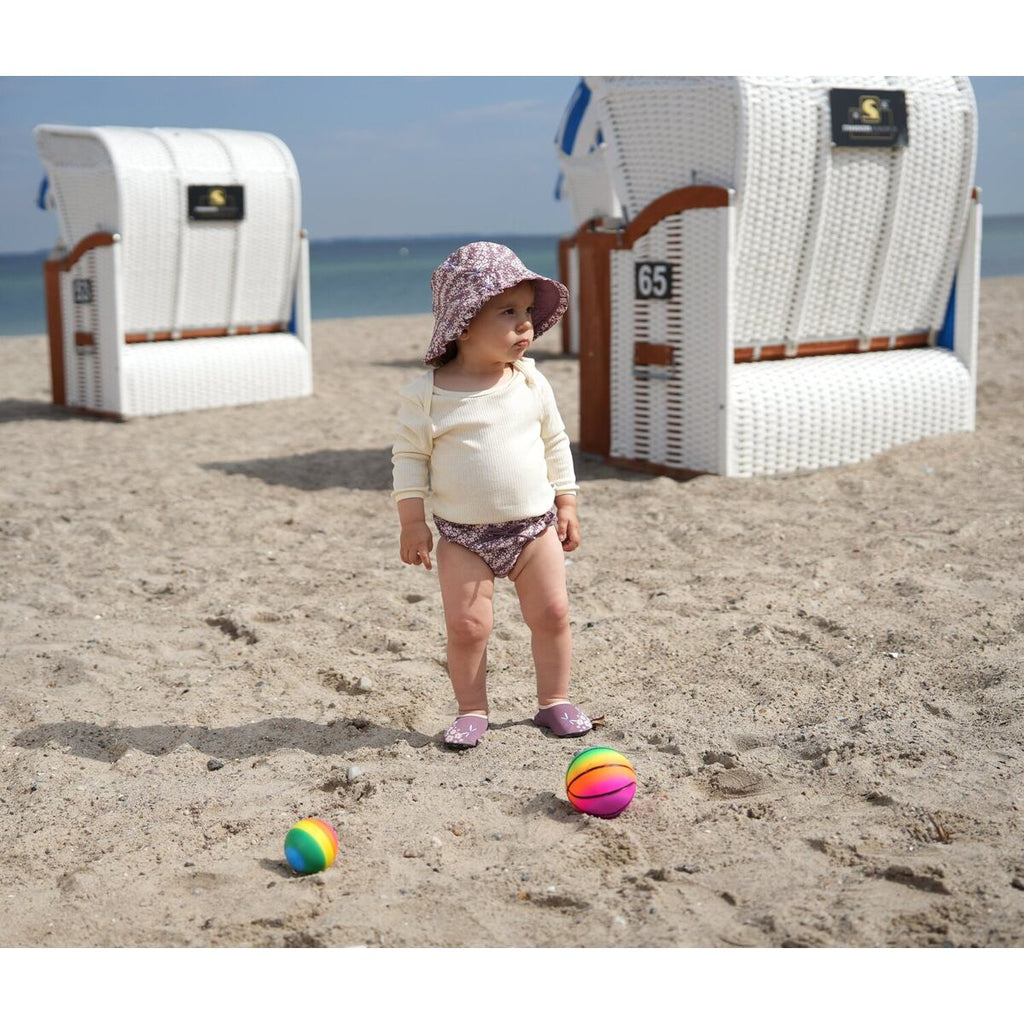 Playshoes Dětský UV klobouk Flowers oboustranný - violet