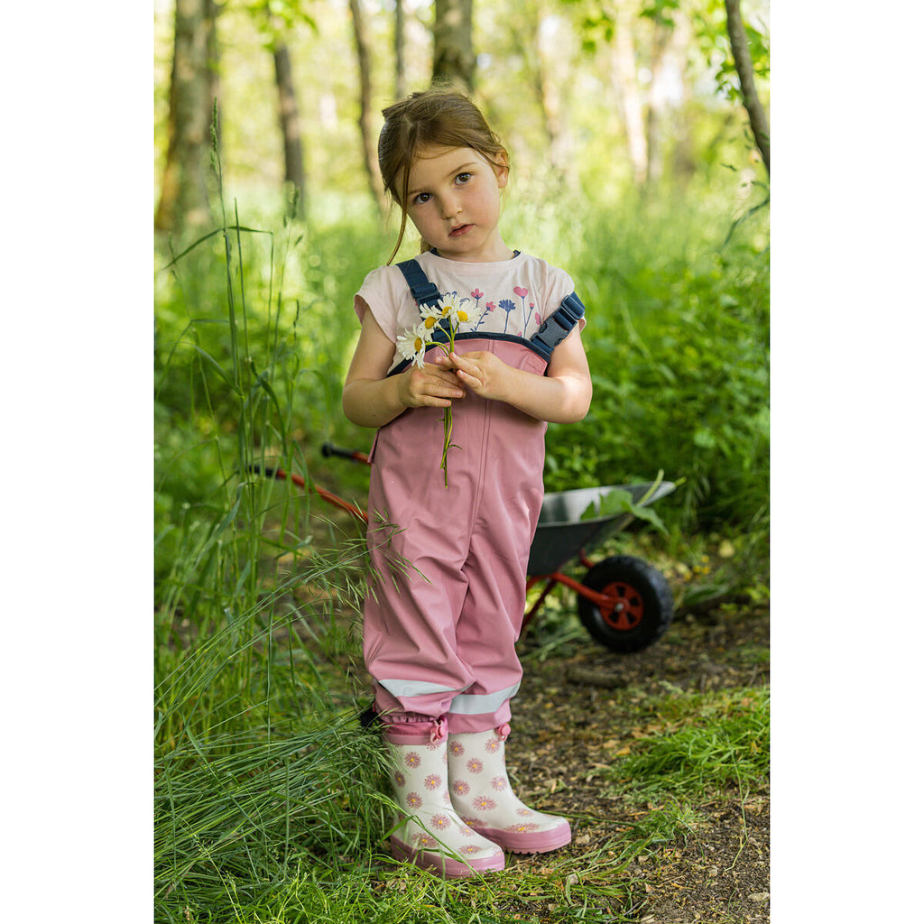 Playshoes Dětské kalhoty do deště pastelově růžové