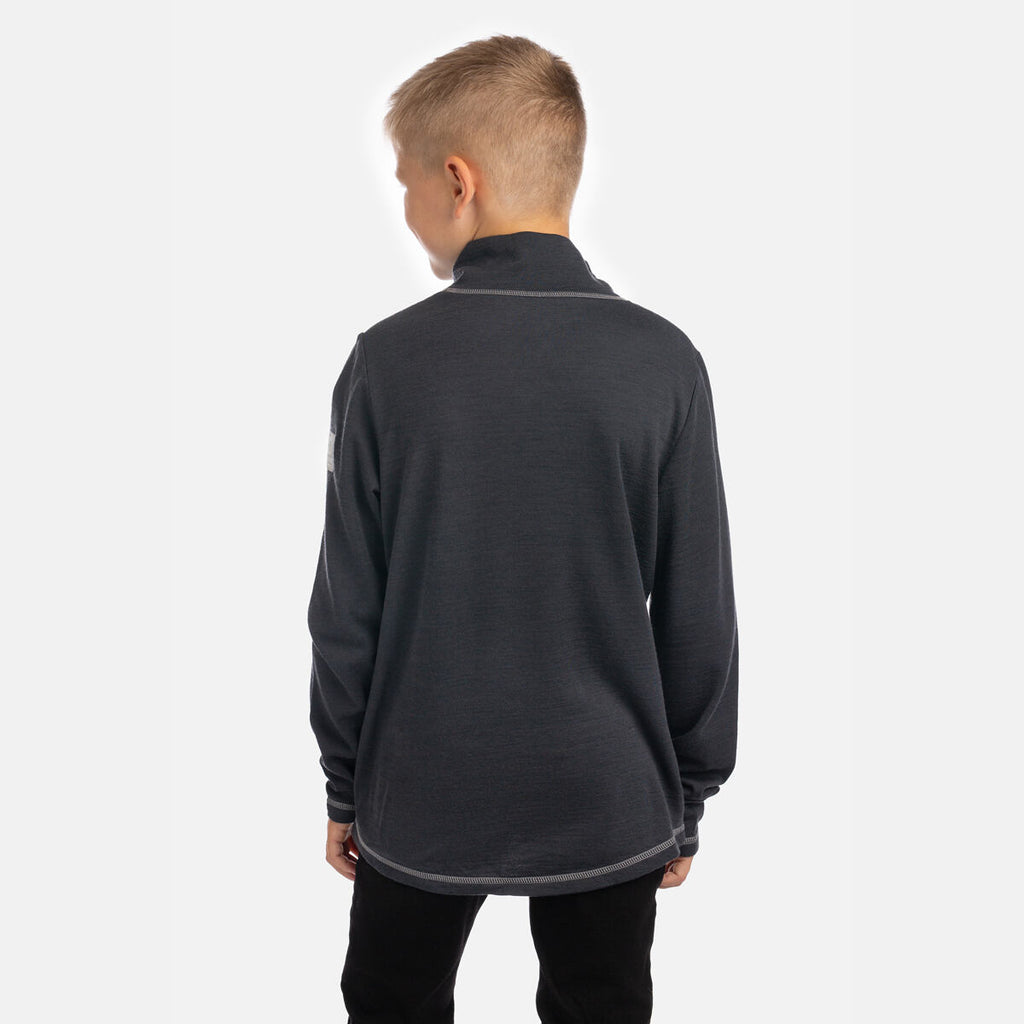 Huppa Dětská mikina s merinem Kalle dark gray