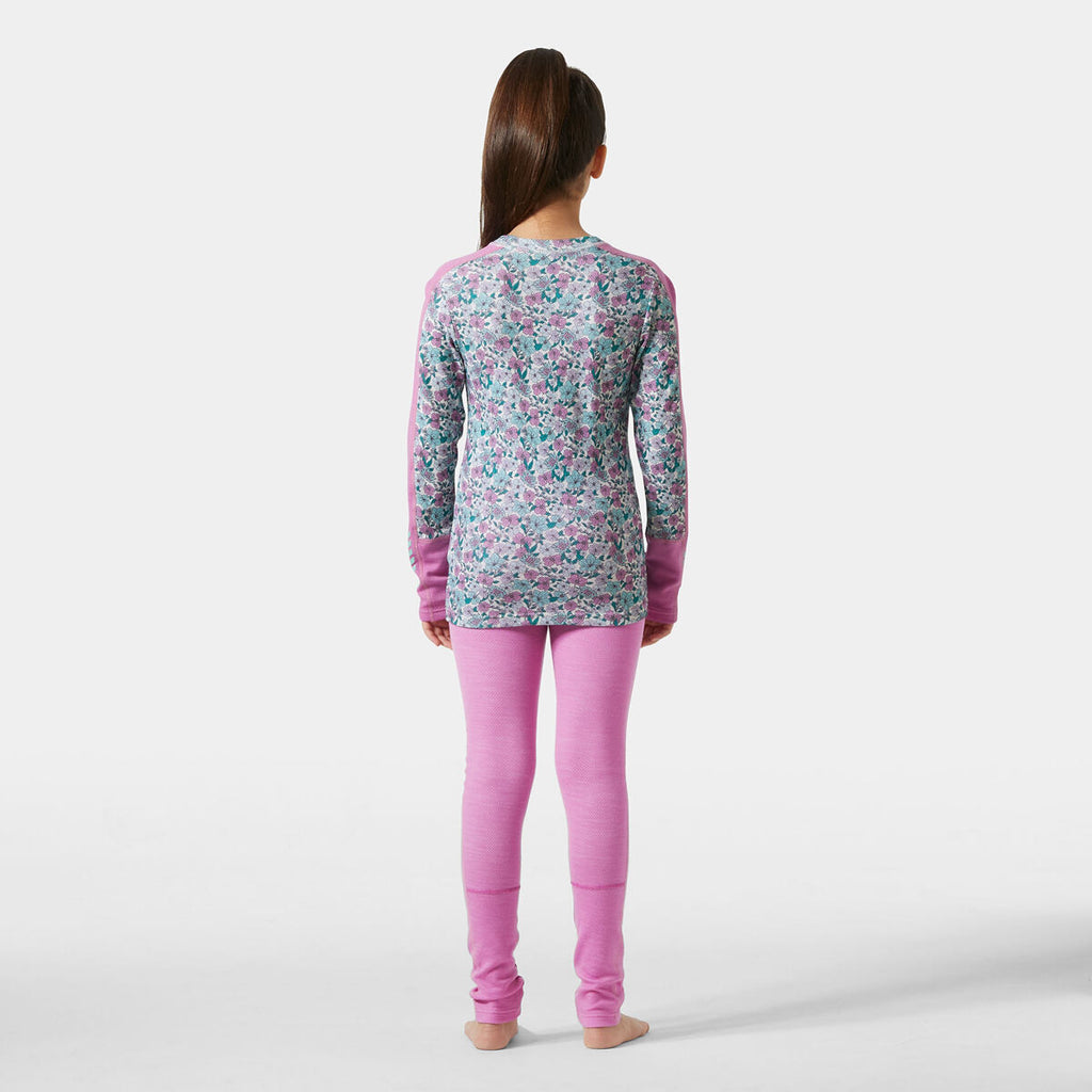 Helly Hansen Juniorské termoprádlo JR Graphic Lifa Merino set - meta pink aop