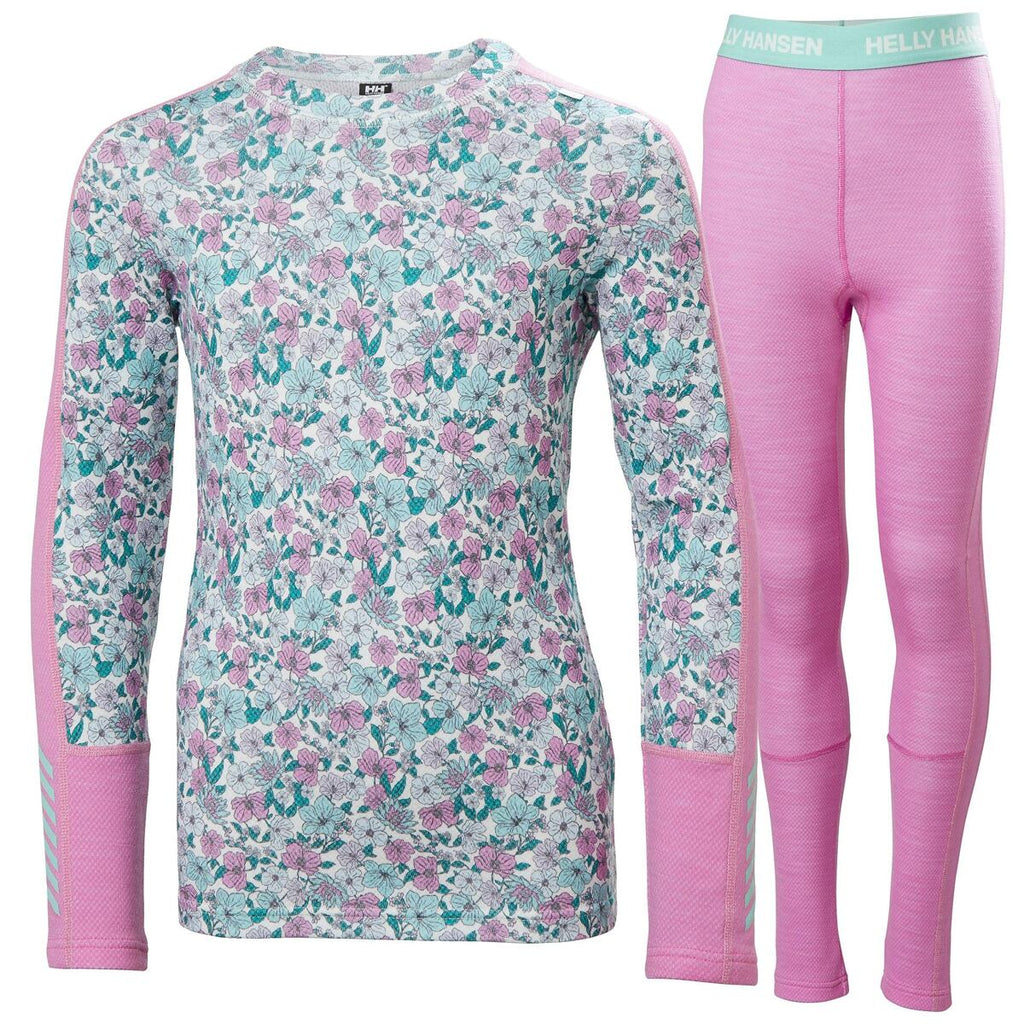 Helly Hansen Juniorské termoprádlo JR Graphic Lifa Merino set - meta pink aop