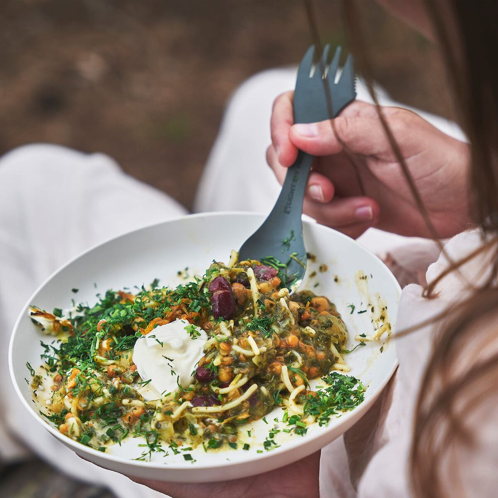 Light my fire Cestovní příbor pro leváky Spork lefty 2-pack sandygreen/dustypink