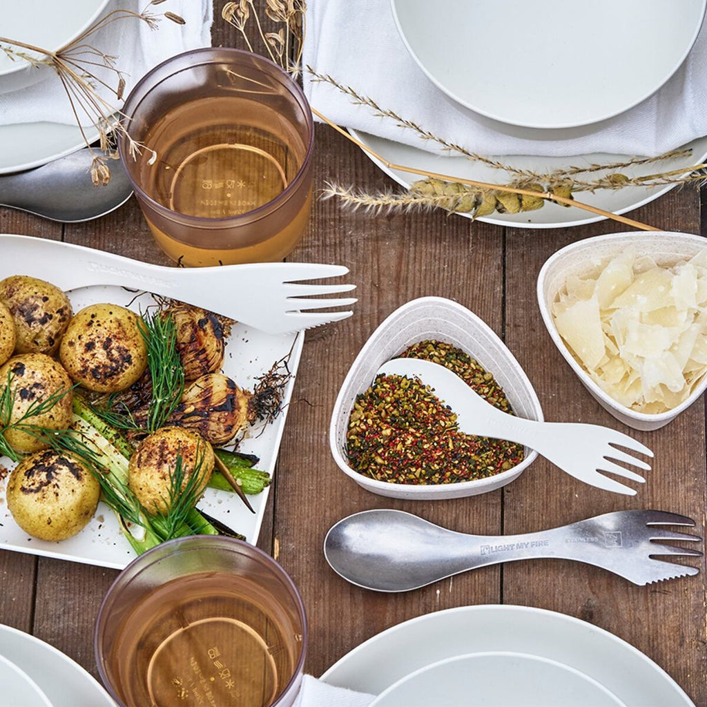 Light my fire Dětský cestovní příbor Swedish Spork little 2-pack hazyblue/dustypink