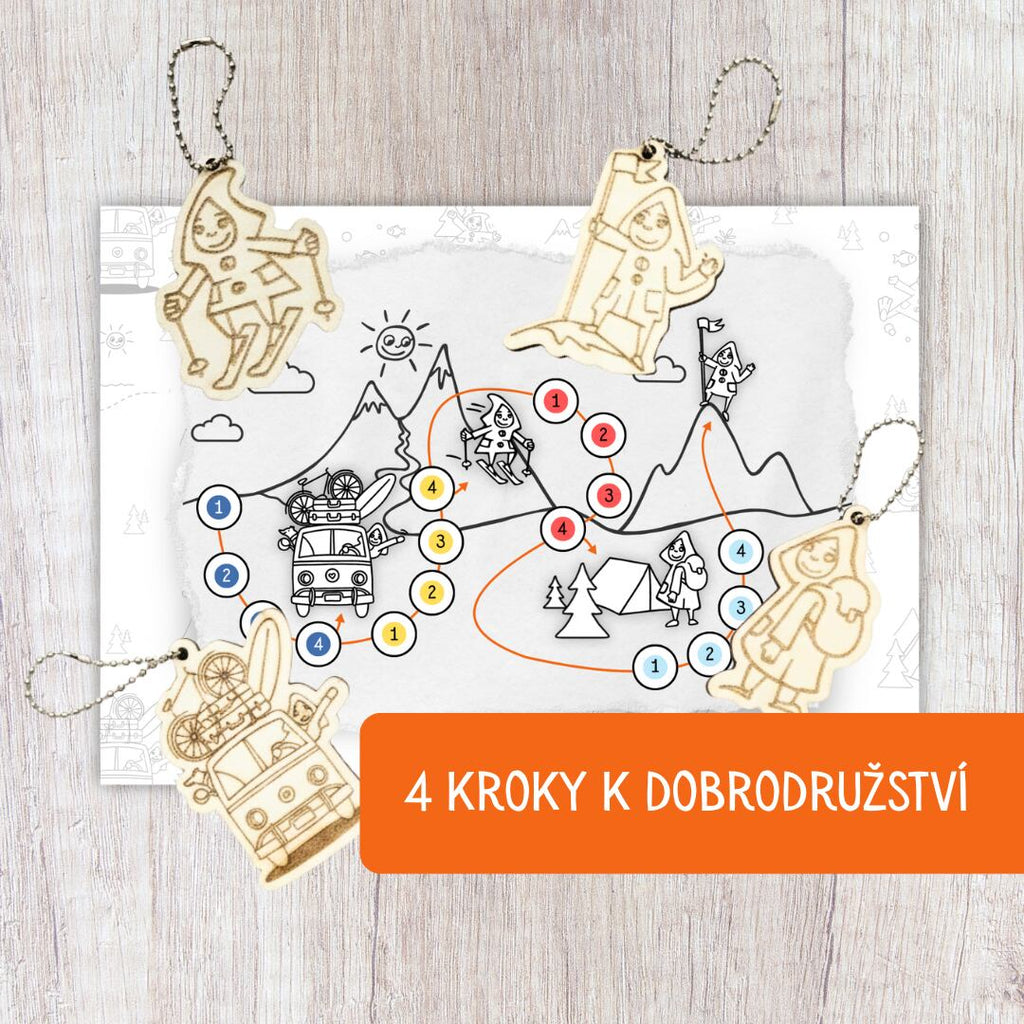 Promaledobrodruhy 4 kroky k DOBROdružství s - sada přívěsků dobrodruhů s úkoly