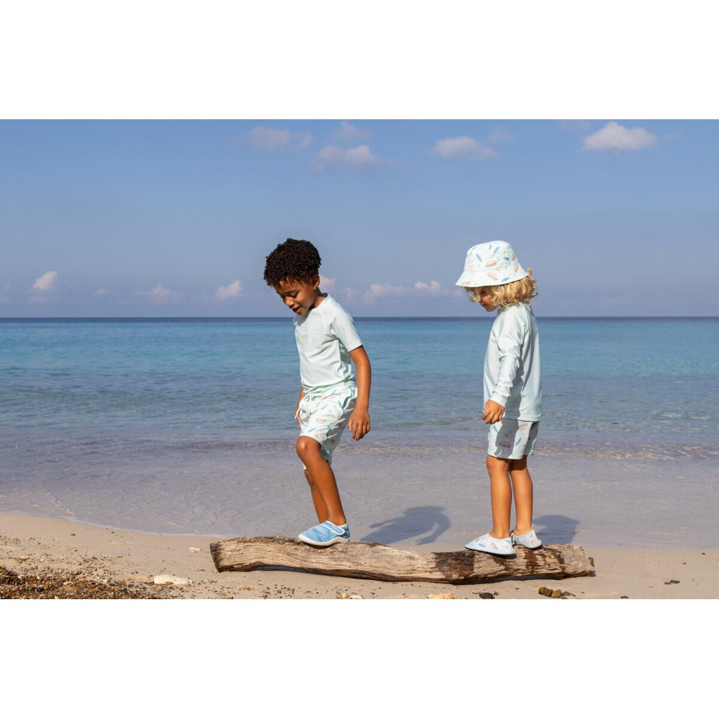 Playshoes Dětské barefoot boty do vody Surfbus - mint green